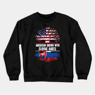 American Grown with Slovak Roots USA Flag Crewneck Sweatshirt